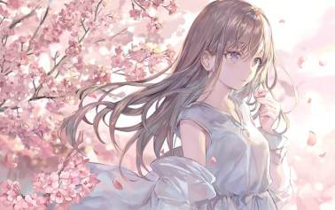 24张超美的樱花与少女的pixiv插画，浪漫的春天的气息